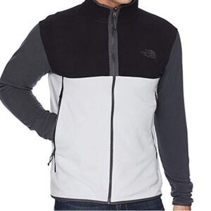 The North Face Men’s Glacier Full Zip Fleece Jacket Grey and Black Size M